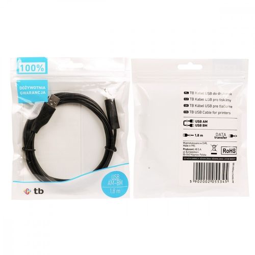 TB Kabel USB AM-BM 1.8 czarny na Arena.pl
