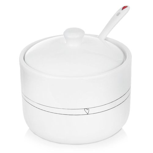 Cukierniczka Ceramiczna Cukiernica Pojemnik na Cukier Biała 300 ml na Arena.pl