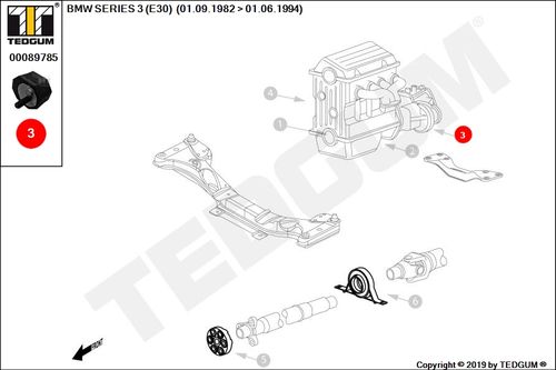 BMW 3 E30 PODUSZKA SKRZYNI BIEGÓW 320-325 82-93 na Arena.pl