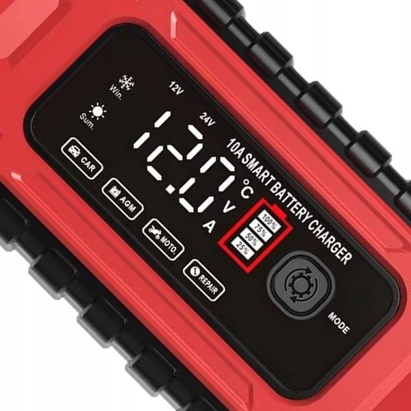 AUTOMATYCZNY INTELIGENTNY PROSTOWNIK ŁADOWARKA DO AKUMULATORA 12V 24V 10A zdjęcie 5