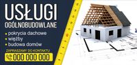 BANER REKLAMOWY 130x80 cm USŁUGI OGÓLNOBUDOWLANE