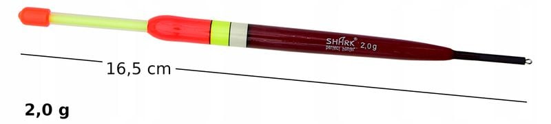 Spławik Przelotowy z BALSY SHARK 2,0 g/16,5 cm gniazdo na nasadkę świecącą zdjęcie 2