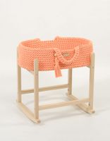 Kosz Mojżesza BOHO bawełniany nosidełko dla lalek z drewnianą kołyską