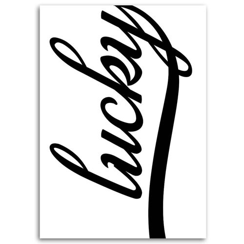 OBRAZ NA PŁÓTNIE Napis Lucky Typografia 40x60 na Arena.pl