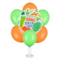 Zestaw balonów na stojaku Happy Birthday dinozaury