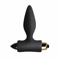 rocks-off petite sensations plug black - silikonowy model wibrujący, czarny