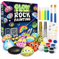 KAMIENIE DO MALOWANIA ZESTAW DLA DZIECI ŚWIECĄCE W CIEMNOŚCI DIY PREZENT