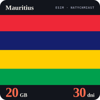 Karta eSIM Internet Mauritius 20 GB na 30 dni - bez rejestracji