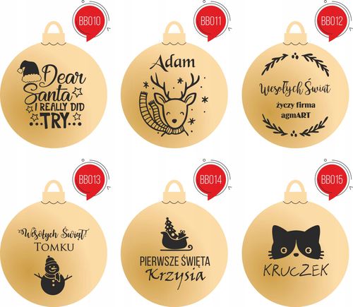 Bombka z imieniem imię srebrna złota napis grawer na Arena.pl