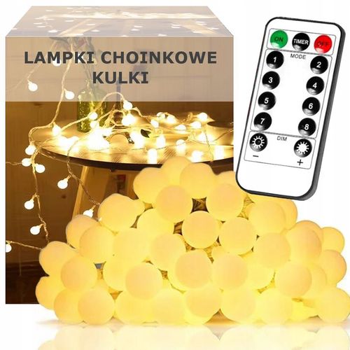 LAMPKI CHOINKOWE KULKI LED NA BATERIE Z PILOTEM W ZESTAWIE - 8 TRYBÓW PRACY na Arena.pl
