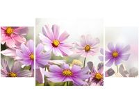 80X40CM DELIKATNE KWIATY TRÓJ OBRAZ