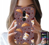 ETUI DO XIAOMI REDMI 8 - CASE Z KAWĄ ROGALIKAMI I ZIARNAMI W TLE
