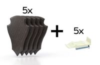 Deska Roebuck dąb 2 22x13 ciemna - zestaw 5 szt. ze wspornikami