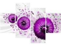 140CM 70 OBRAZ FIOLETOWE DMUCHAWCE 4 ŚCIENNY