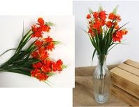 bukiet 2szt  sztuczny łubin z trawą 34 cm 5 łodyg pomarańczowy mz-084d