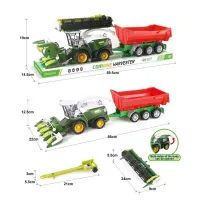 Kombajn z czerwoną przyczepą