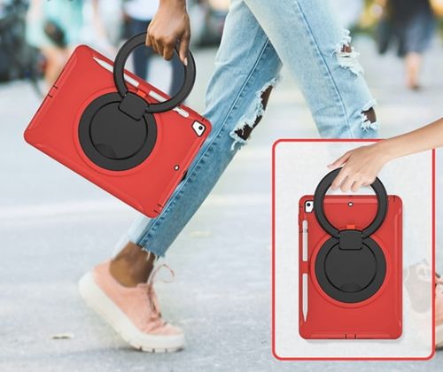 Etui do iPad 9/8/7 10.2" z Podstawką i Miejscem na Rysik Czerwone na Arena.pl