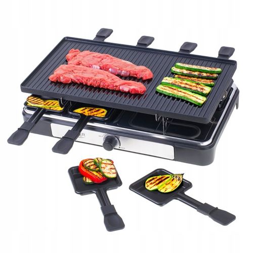 Grill elektryczny duży XL mocny raclette 1400W 8 osób na Arena.pl