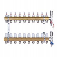 Rozdzielacz mosiężny do podłogówki 10 obwodów sekcji kolektor do rur PEX