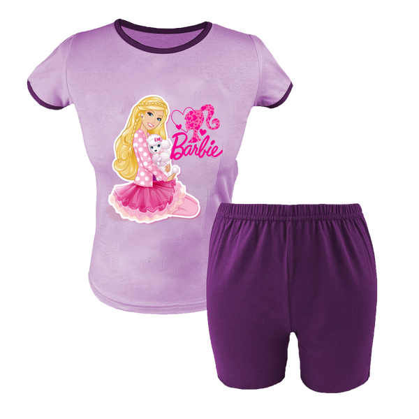 Krótka Piżama dziecięca Barbie zdjęcie 1