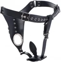 xr brands master series uprząż męska z silikonowym korkiem analnym