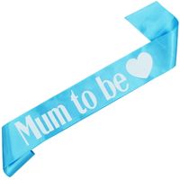 Mum to be - błękitna szarfa z białym nadrukiem