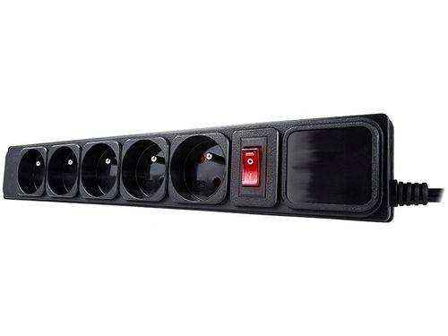 PRZEDŁUŻACZ SIECIOWY LISTWA ZASILAJĄCA ANTYPRZEPIĘCIOWA 5GNIAZD 3M WŁĄCZNIK na Arena.pl