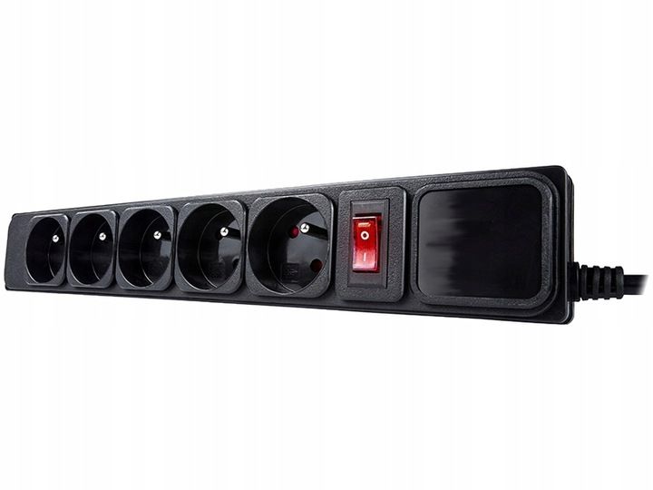 PRZEDŁUŻACZ SIECIOWY LISTWA ZASILAJĄCA ANTYPRZEPIĘCIOWA 5GNIAZD 3M WŁĄCZNIK zdjęcie 2