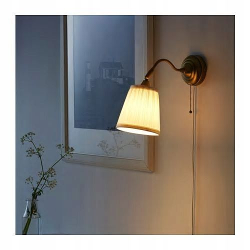 IKEA ARSTID lampa ścienna mosiądz biały na Arena.pl