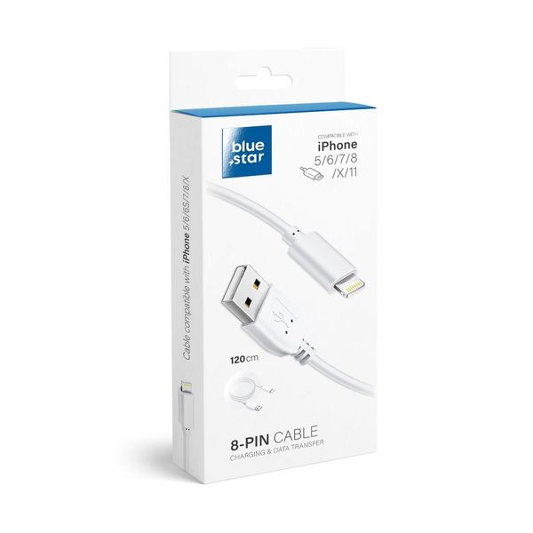 Kabel USB A do Lightning Blue Star Lite 3A 1,2 m biały zdjęcie 1