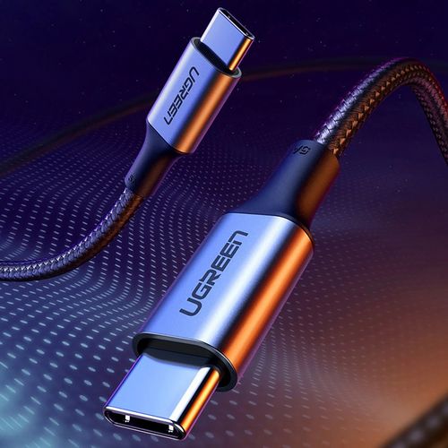 Kabel przewód w opocie USB-C - USB-C PD QC FCP 100W 5A 480Mb/s 1.5m - szary na Arena.pl