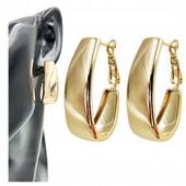 Kolczyki Złote Gładkie Duże Podkówki Stal Chirurgiczna Szlachetna