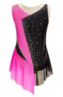 Body Tunika Sukienka Balet Akrobatyka Strój Gimnastyka Fluo Róż