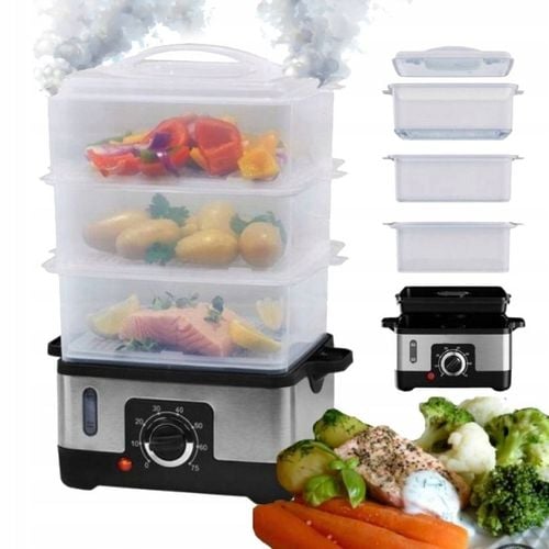 PAROWAR ELEKTRYCZNY URZĄDZENIE DO GOTOWANIA NA PARZE 950W 9L MINUTNIK na Arena.pl