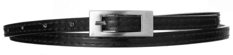 Damski pasek skórzany wąski cavaldi czarny zdjęcie 3