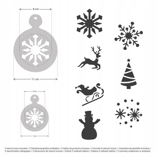 Szablony do Dekoracji KAWY i CIASTEK 7 i 11cm Wielorazowe 14 szt. ZIMA na Arena.pl