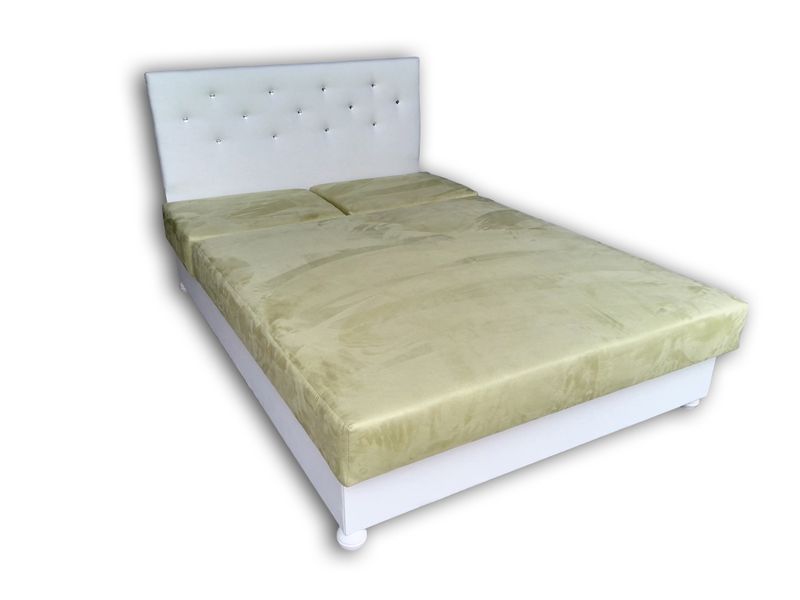 Łóżko do sypialni 140x200 materac + stelaż + pojemnik tapicerowane zdjęcie 1