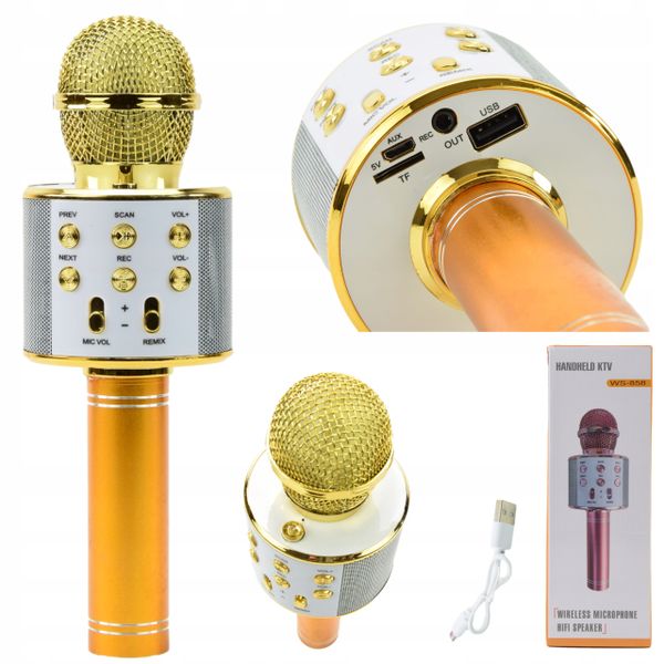 MIKROFON BEZPRZEWODOWY KARAOKE BLUETOOTH USB AUX zdjęcie 1