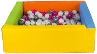 Kwadratowy suchy basen z ekoskóry z 300 piłeczkami BEZPIECZNA ZABAWA BASEN