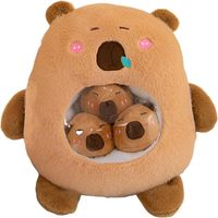 Maskotka Poduszka kapibara 35 CM plus 3 sztuk małych kapibar PUDDING