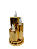 ŚWIECA LED POTRÓJNA ZŁOTA RUCHOMY PŁOMIEŃ 15cm*8 cm