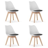 Krzesło MARK biało czarne / nogi naturalne x 4