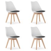 Krzesło MARK biało czarne / nogi naturalne x 4
