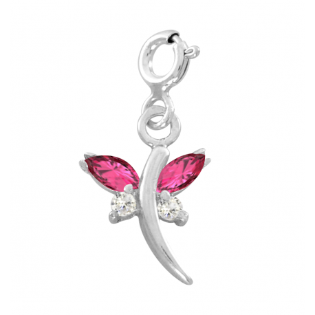 SREBRNY CHARMS MOTYLEK Z CYRKONIAMI PRÓBA SREBRA 925 DOSTĘPNE RÓŻNE KOLORY na Arena.pl