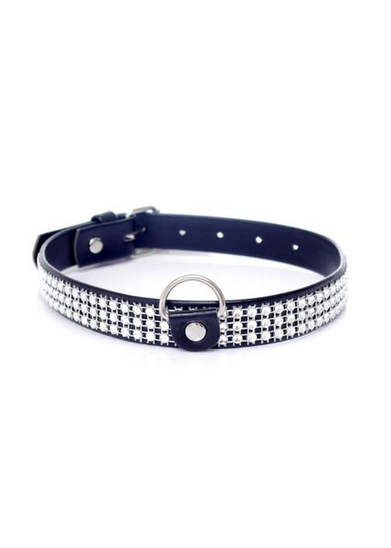 Fetish B - Series Collar with crystals 2 cm silver zdjęcie 1