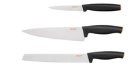 FISKARS ZESTAW 3x NOŻY NÓŻ SZEFA KUCHNI KROJENIA CHLEBA OBIERANIA WARZYW FF