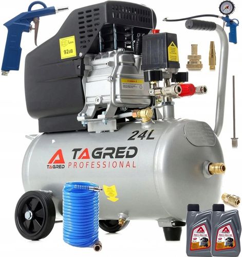 SPRĘŻARKA POWIETRZA KOMPRESOR OLEJOWY 3,4KM 24L + ZESTAW PNEUMATYCZNY na Arena.pl