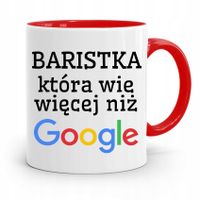 Dla Baristy Baristki Kawiarki Kubek Czerwony Z Nadrukiem Ze Zdjęciem