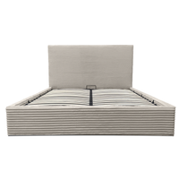 Łóżko tapicerowane Cordo 160x200 stelaż pojemnik wysoki zagłówek taupe