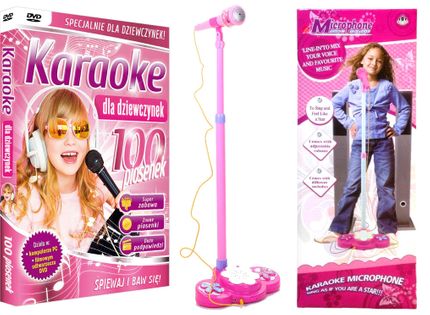 Karaoke dla Dziewczynek 100 pios. DVD + MIKROFON